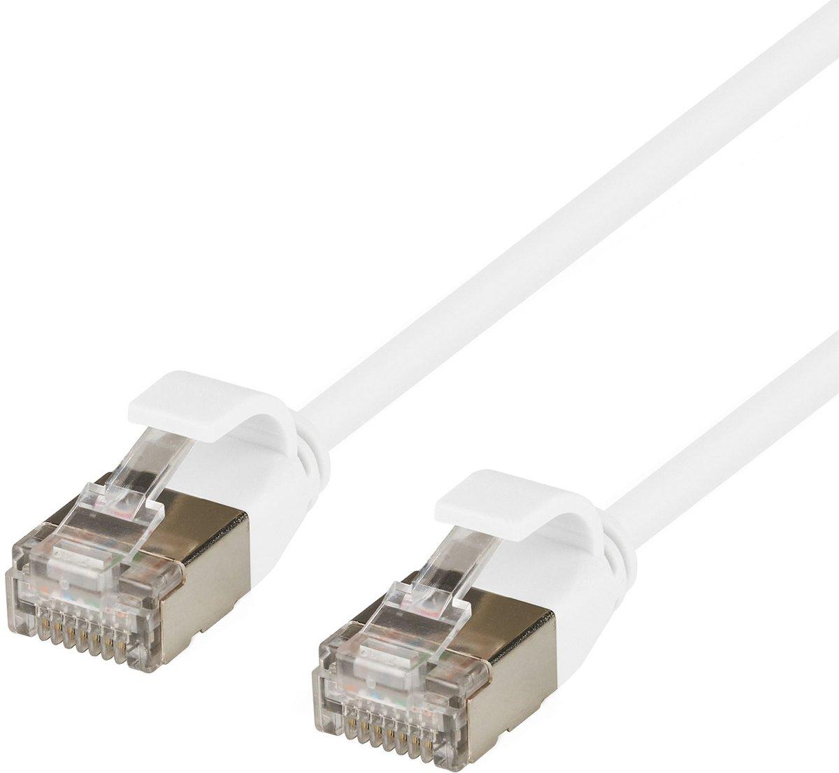 RJ45 Patchkabel U/FTP Kat.6A Rohkabel TPE 4,0mm ultraflex 0,25m weiß