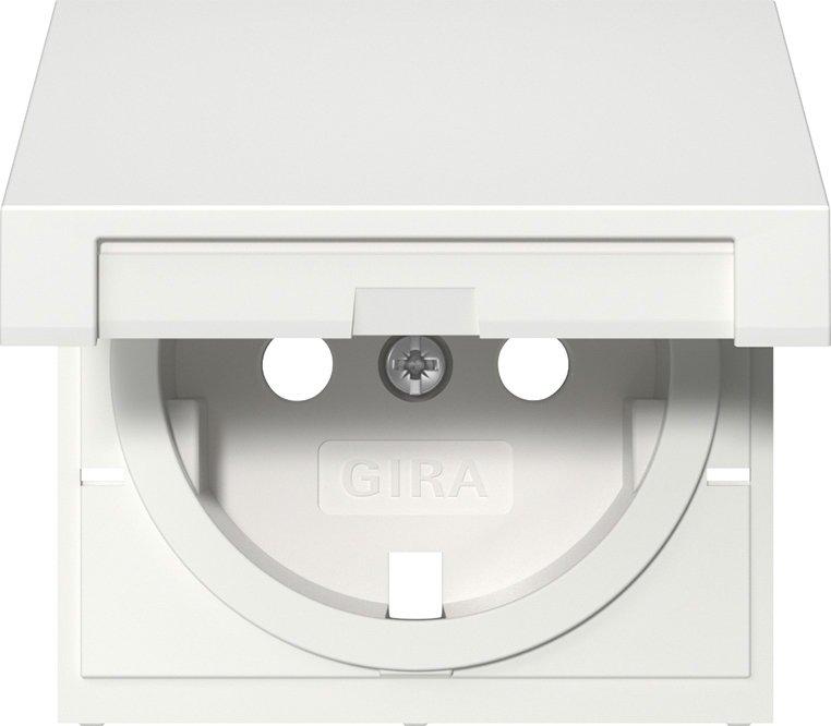 Abdeckung SCHUKO-Steckdose Klappdeckel System 55 Reinweiß matt