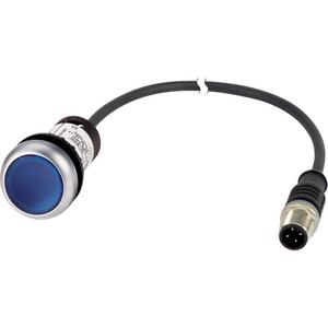 Leuchtdrucktaste flach tastend 1 S Kabel mit M12A-Stecker 4-polig 0,2m LED blau