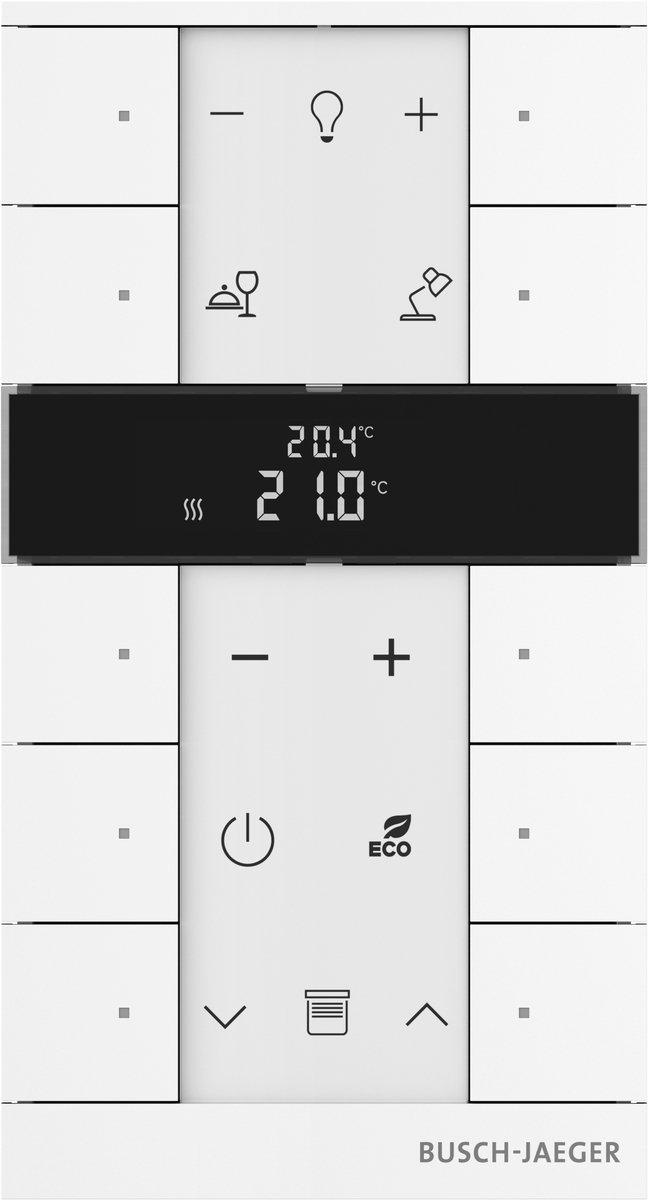 Busch-Tenton 10-fach mit RTR mit Display weiß - Busch-free@home TP