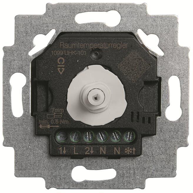 El. Raumtemperaturregler-Einsatz mit Drehregler Heizen/Kühlen 2 Schließer