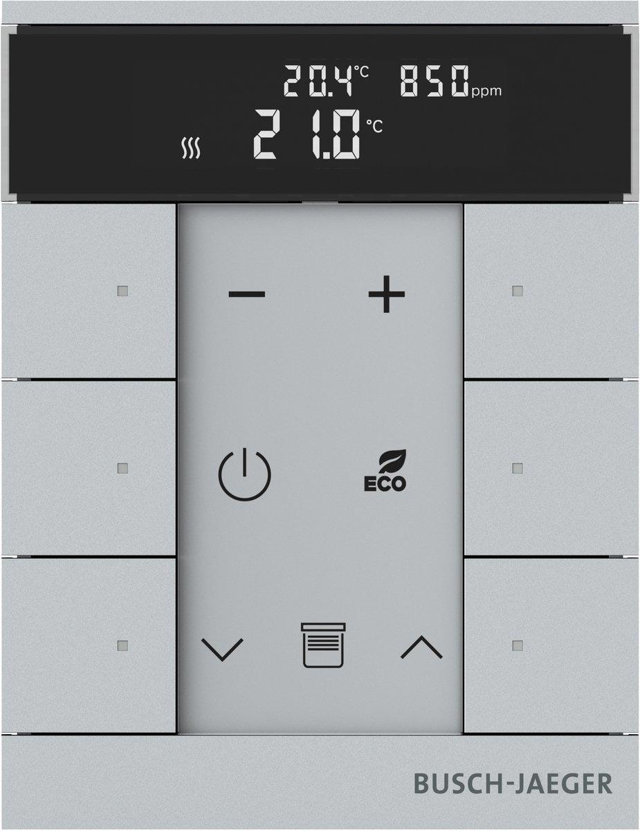 Busch-Tenton 6-fach mit RTR IAQ mit Display alusilber - Busch-free@home TP