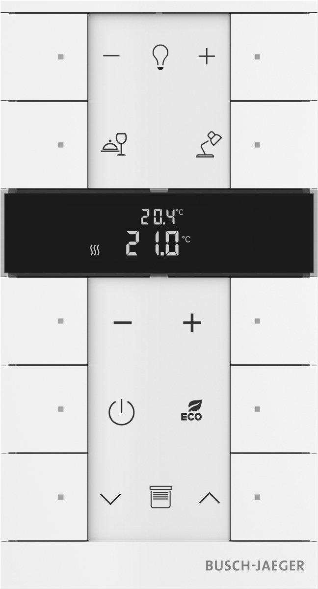 Busch-Tenton 10-fach mit RTR mit Display weiß matt - Busch-free@home TP