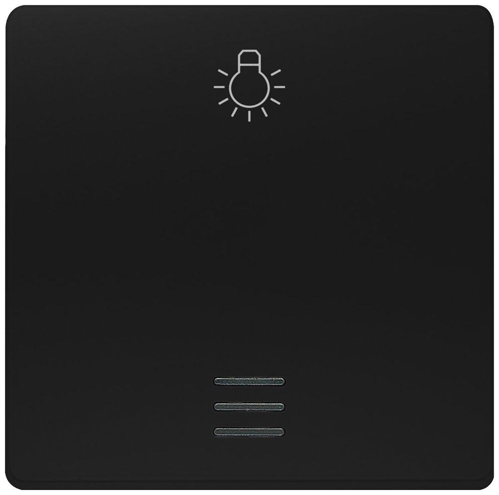 DELTA i-system Soft schwarz Wippe mit Fenster mit Symbol Licht für Taster