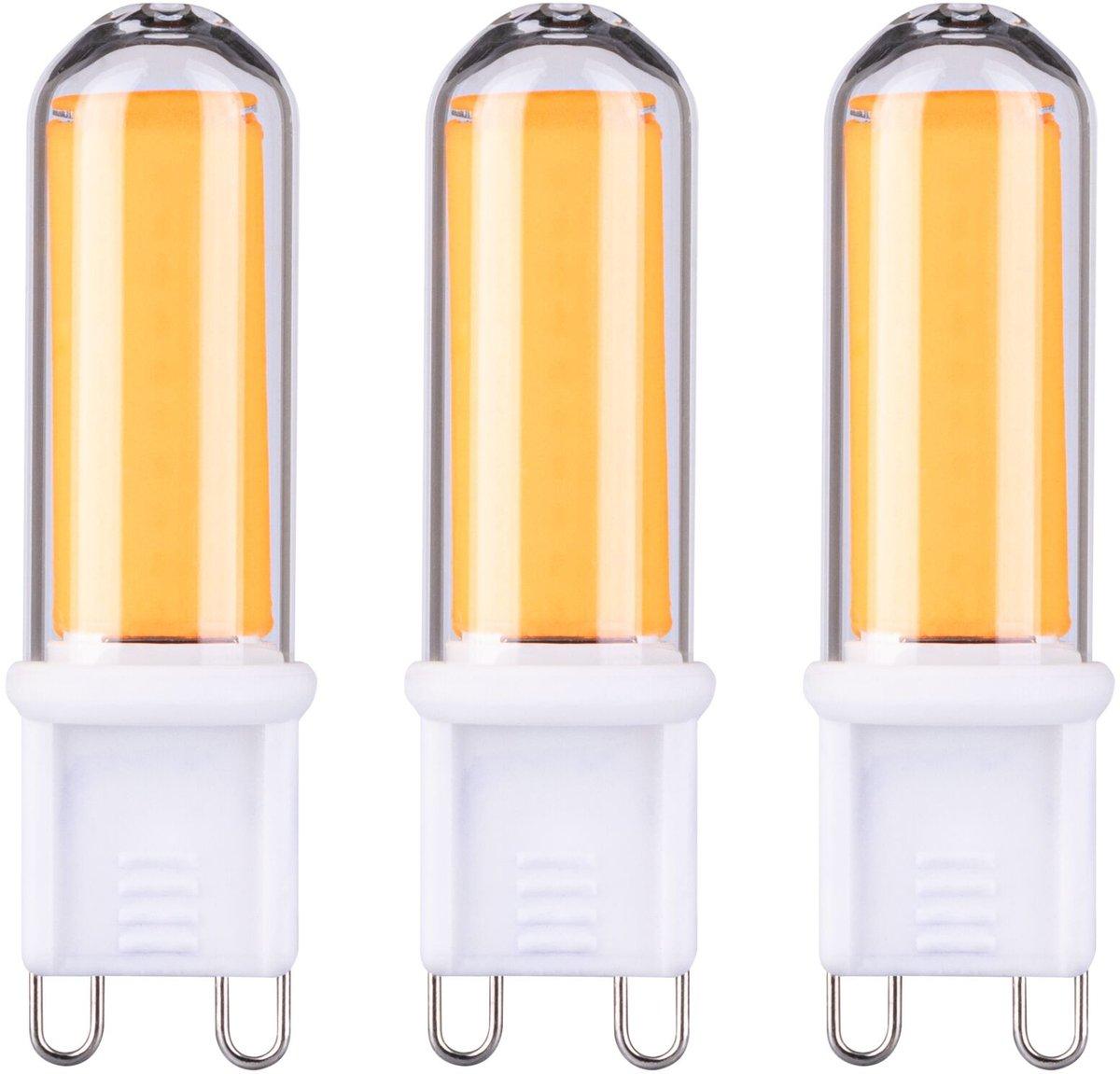 LED Stiftsockellampe 3er Pack Glas G9 470lm 4,6W 2700K 230V