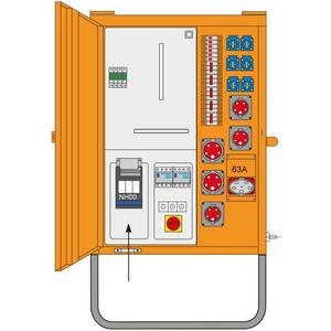 Baustromverteiler Metall BV M-AVEV 63/321-6/FU2/A/OÖ/SBG