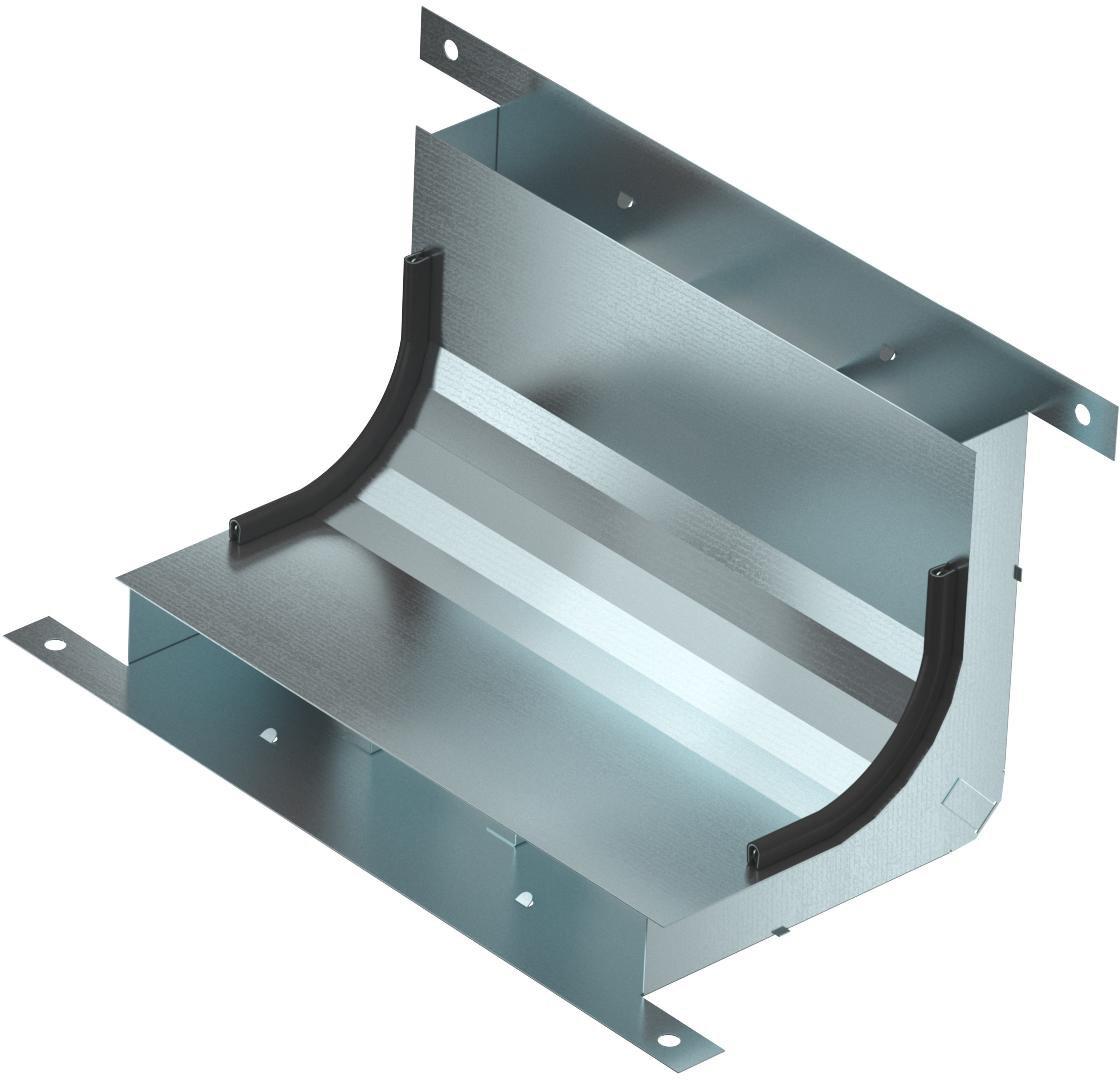 Vertikalkrümmer 3-zügig für EÜK-2 330x177,7x177,7 mm Kanalhöhe 28 mm