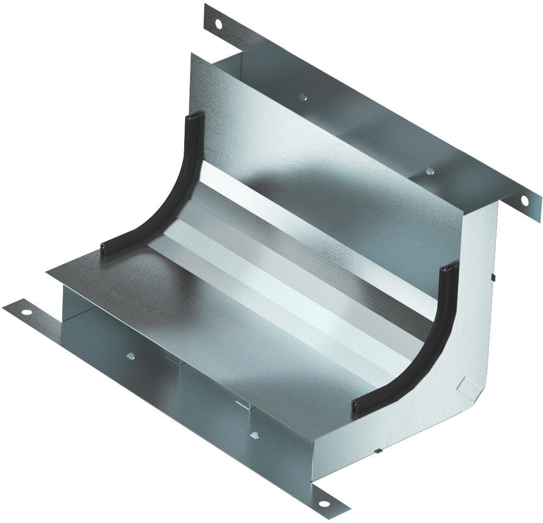Vertikalkrümmer 3-zügig für EÜK-2 330x177,7x177,7 mm Kanalhöhe 38 mm