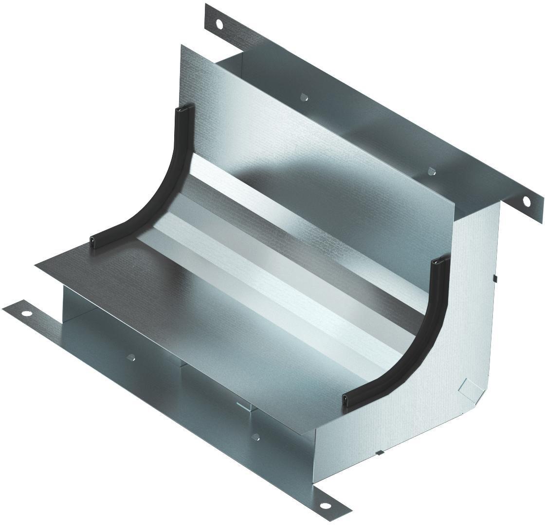 Vertikalkrümmer 3-zügig für EÜK-2 330x177,7x177,7 mm Kanalhöhe 48 mm