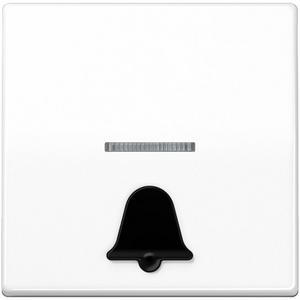 Wippe 1fach mit abtastbarem Symbol Klingel mit Lichtleiter alpinweiß