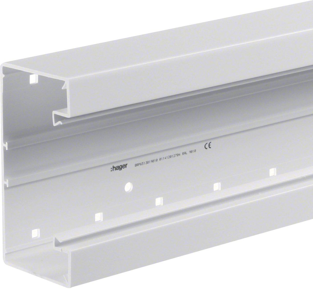 Brüstungskanalunterteil tehalit.BRP 65x130 mm PVC verkehrsweiß