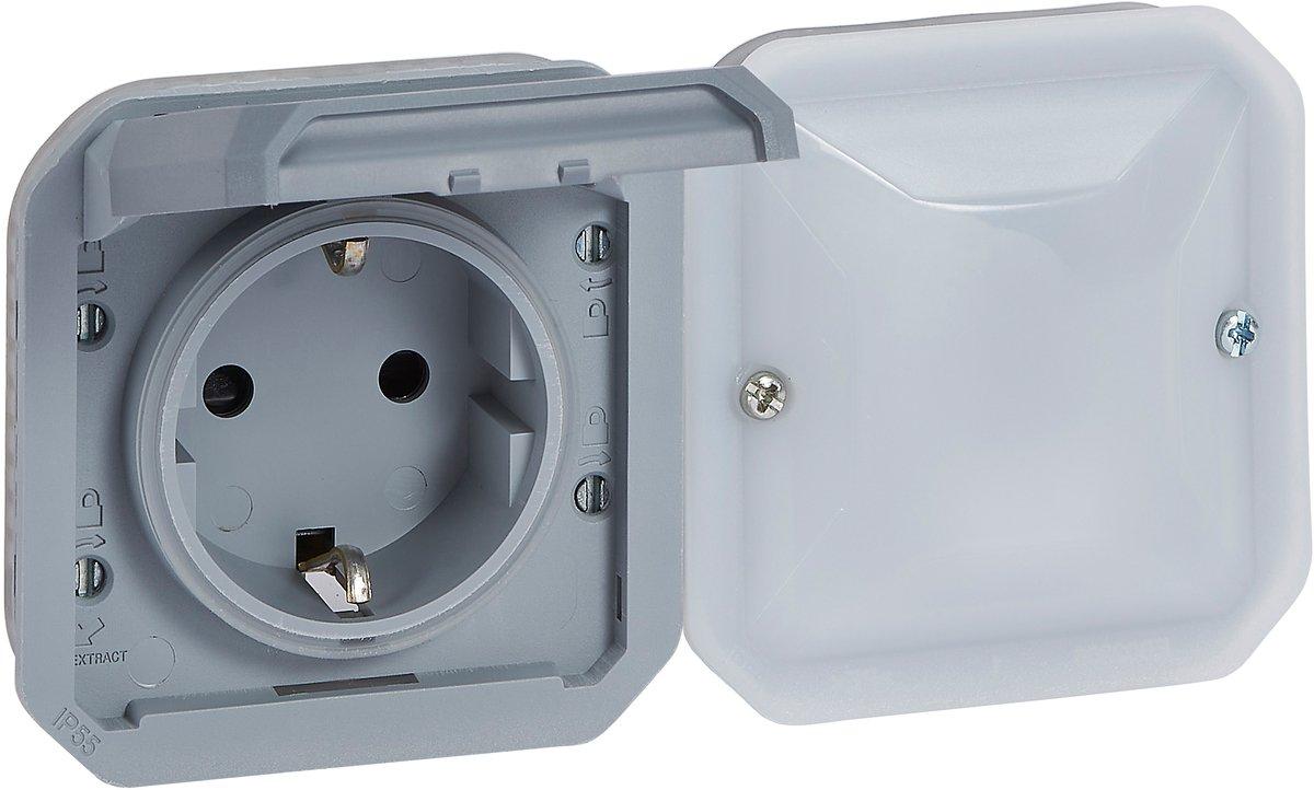 Plexo with Netatmo Einsatz Schutzkontakt-Steckdose IP44 Grau