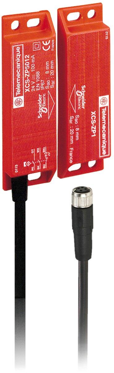 XCSDMP Cod. Magn.-Si.schalter 2Ö+1S 1Ö gest. schalt. M12 0,15m Kabel