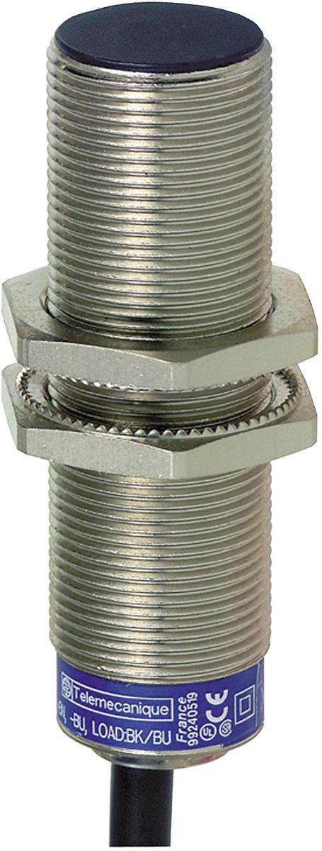 XS1-Indu. Näherungsschalter M18 L60 mm Messing Sn 5 mm 12-24 V DC 2 m Kabel