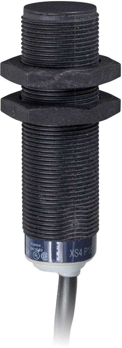 XS4-Indu. Näherungsschalter M18 L62mm PPS Sn 8mm 24-240V AC/DC 2m Kabel
