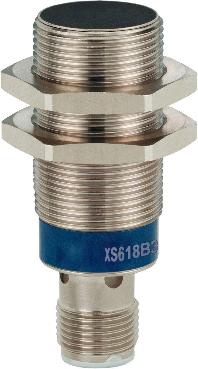 XS6-Indu. Näherungsschalter M18 L50mm Messing Sn 8mm 12-24 V DC M12