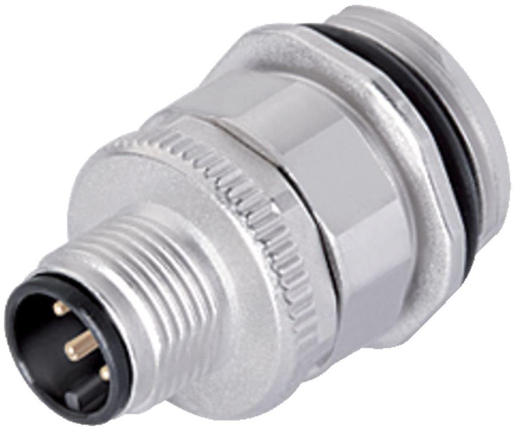 M12-A Flanschstecker 4-polig ungeschirmt Schraubklemmen IP67 UL