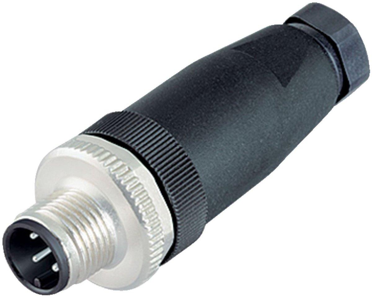 M12-A Kabelstecker 4-polig 4,0 bis 6,0 mm ungeschirmt Schraubklemmen IP67 UL