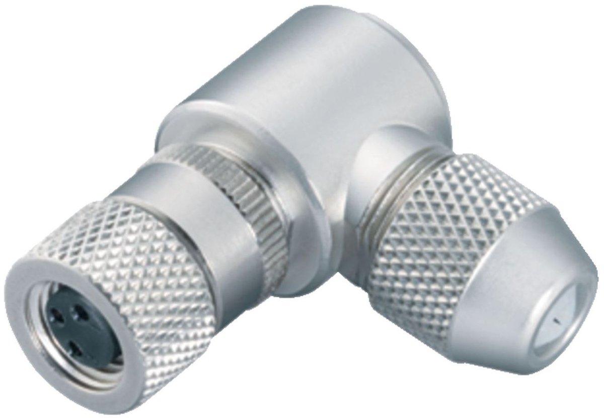 M8 Winkeldose 3-polig 3,5 bis 5,0 mm schirmbar löten IP67 UL