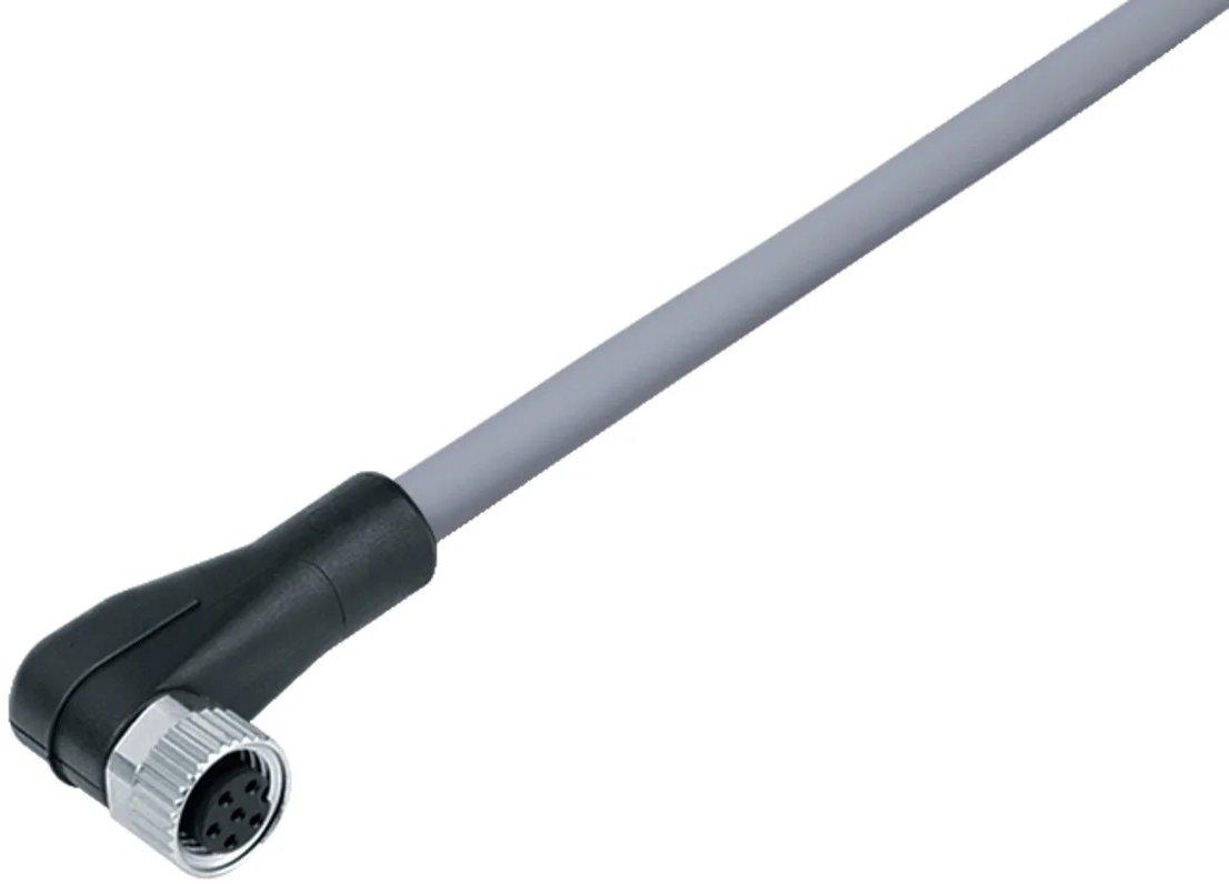 M8 Winkeldose 4-polig ungeschirmt IP67/IP69K UL PVC grau 4 x 0,34 mm² 2 m
