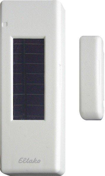 Funk-Fenster-Türkontakt mit Solarzelle und Batterie reinweiß glänzend