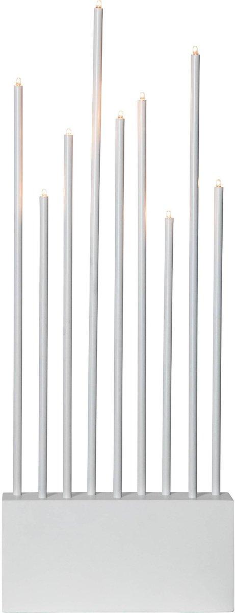 BUZZ Kerzenständer inklusive 9xE5 0,6W Holz Stahl weiß