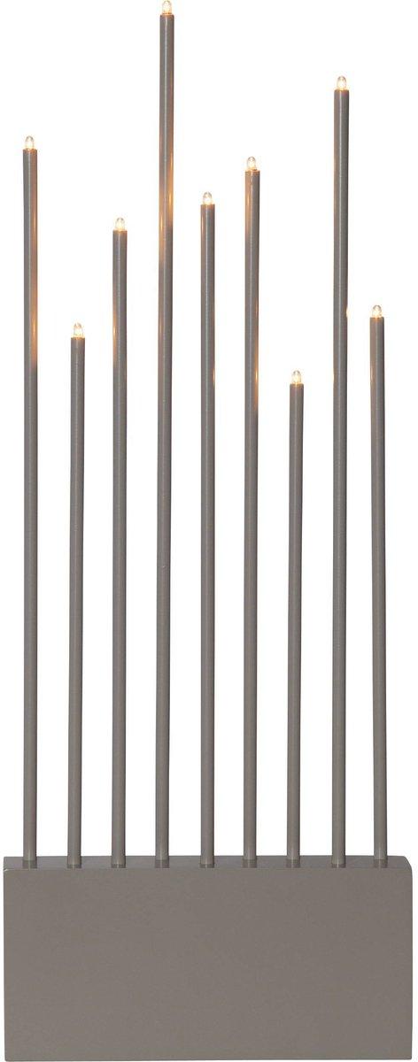 BUZZ Kerzenständer inklusive 9xE5 0,6W Holz Stahl Grau