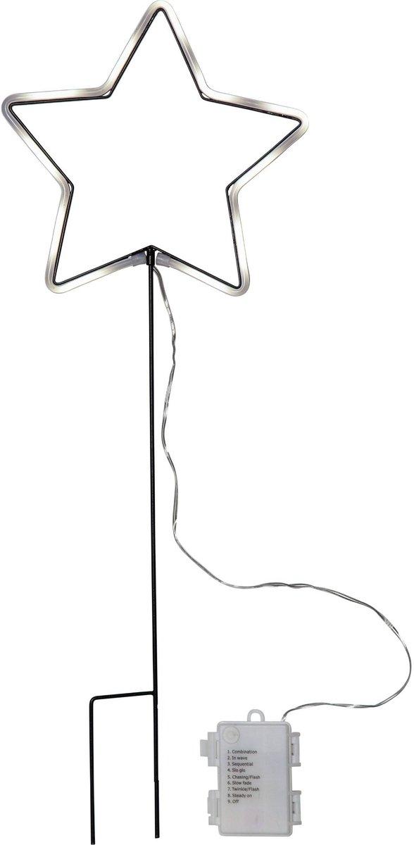 NEONSTAR LED-Stern mit Spiess Schwarz H-580