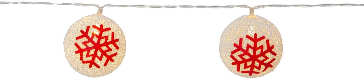 ORNAMENT LED-Lichterkette 10 L1350mm mit Kugeln weiß Rot