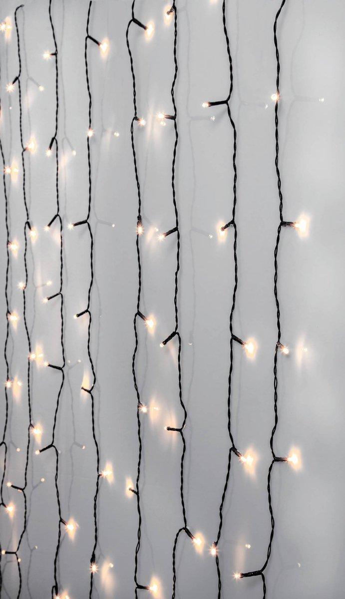 CRISPY ICE WHITE LED-Vorhang 80 1300x1300 Schwarz Transparent