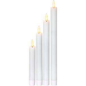 FLAMME Set 4xLED-Kerze weiß verschiedene Grössen