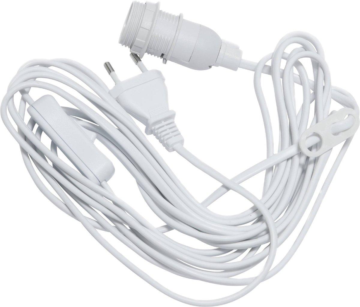 BASIC Kabel Mit Stecker Und Fassung 1x25W E14 weiß L-50