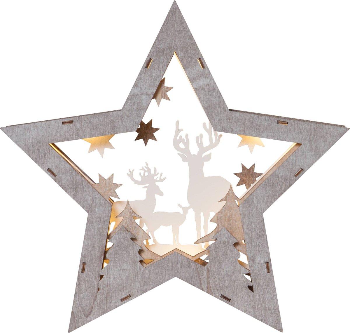 FAUNA LED-Dekostern 10 Braun 340x60x320mm