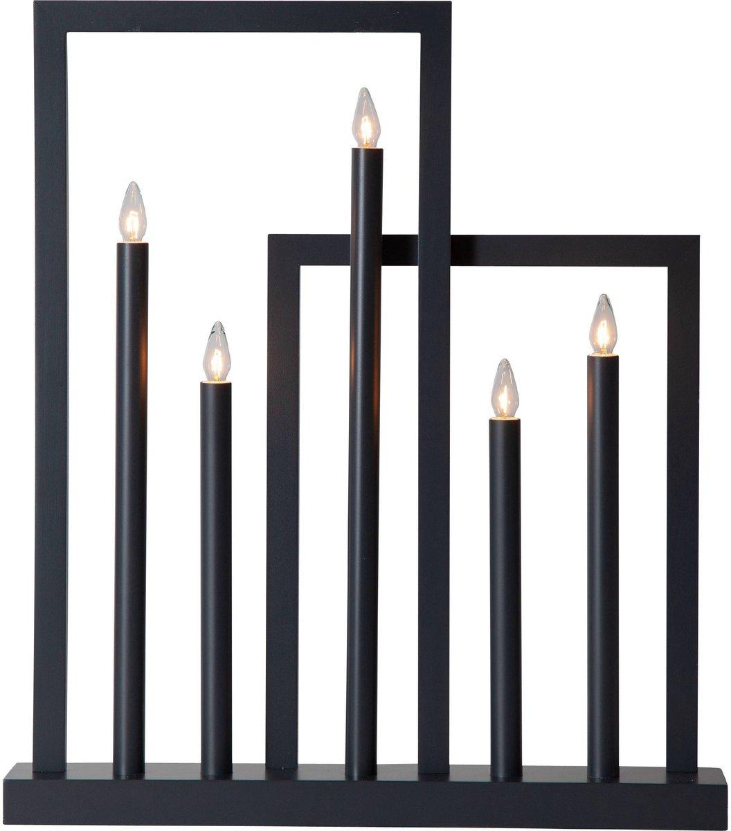 FRAME Kerzenständer inklusive 5x3W E10 Holz Stahl Kunststoff weiß Anthrazit