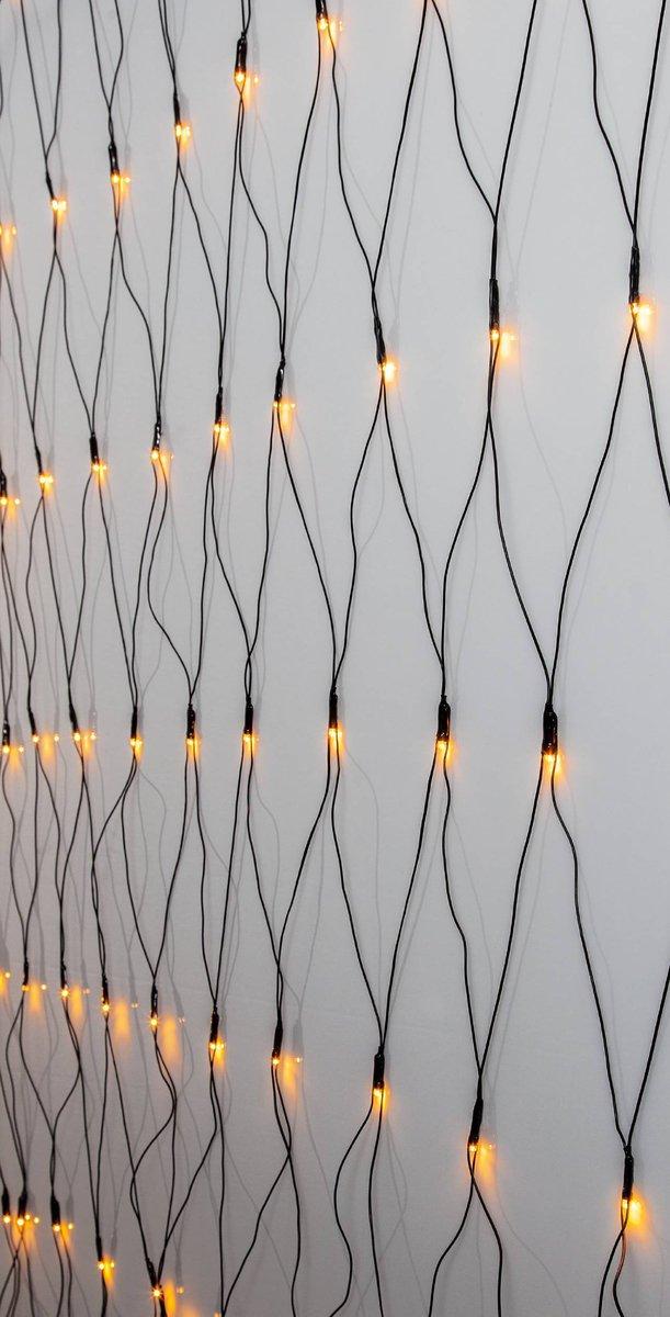 GOLDEN WARM WHITE LED-Lichternetz 160 2000x2000 Schwarz