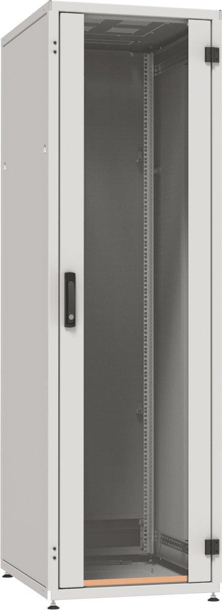19 Zoll Netzwerkschrank PRO 42 HE 600x600 mm, RAL9005 Front-/Rücktür/Glas/Stahl