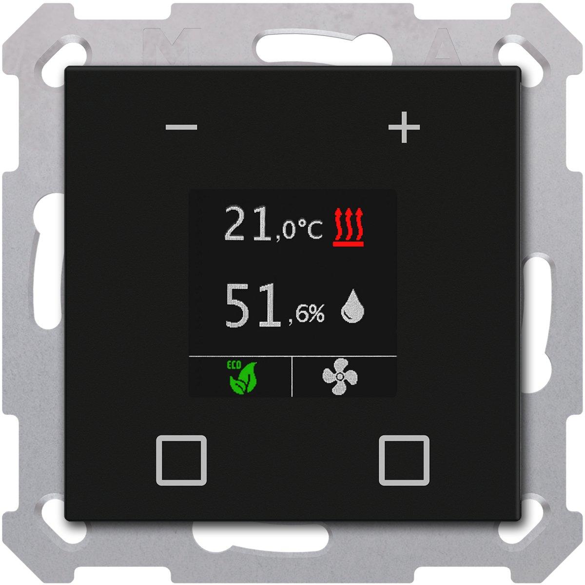 KNX Raumtemperaturregler Smart 55 Schwarz matt