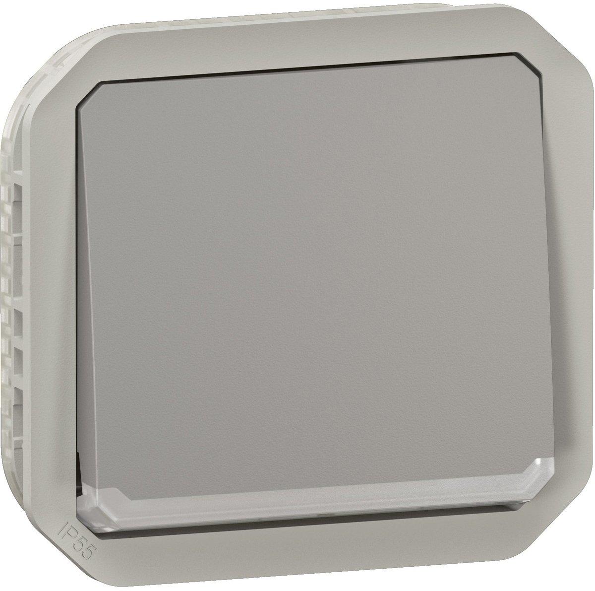 Plexo New Einsatz Taster Kontroll 10 A Steckklemmen (SL) IP55 IK08 Grau