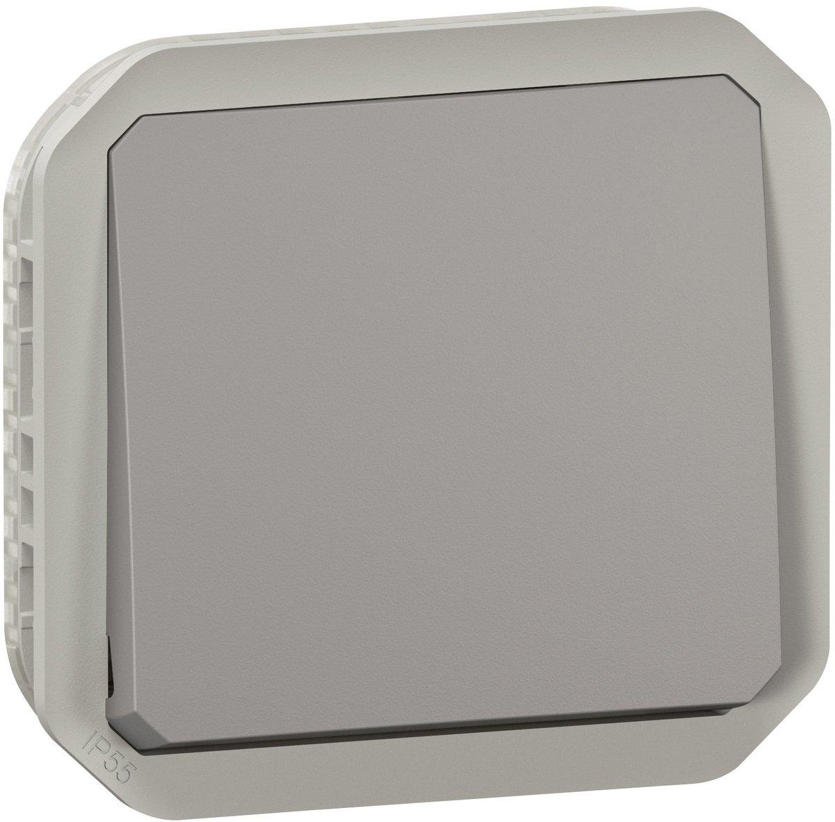 Plexo New Einsatz Taster 10 A Steckklemmen (SL) IP55 IK08 Grau