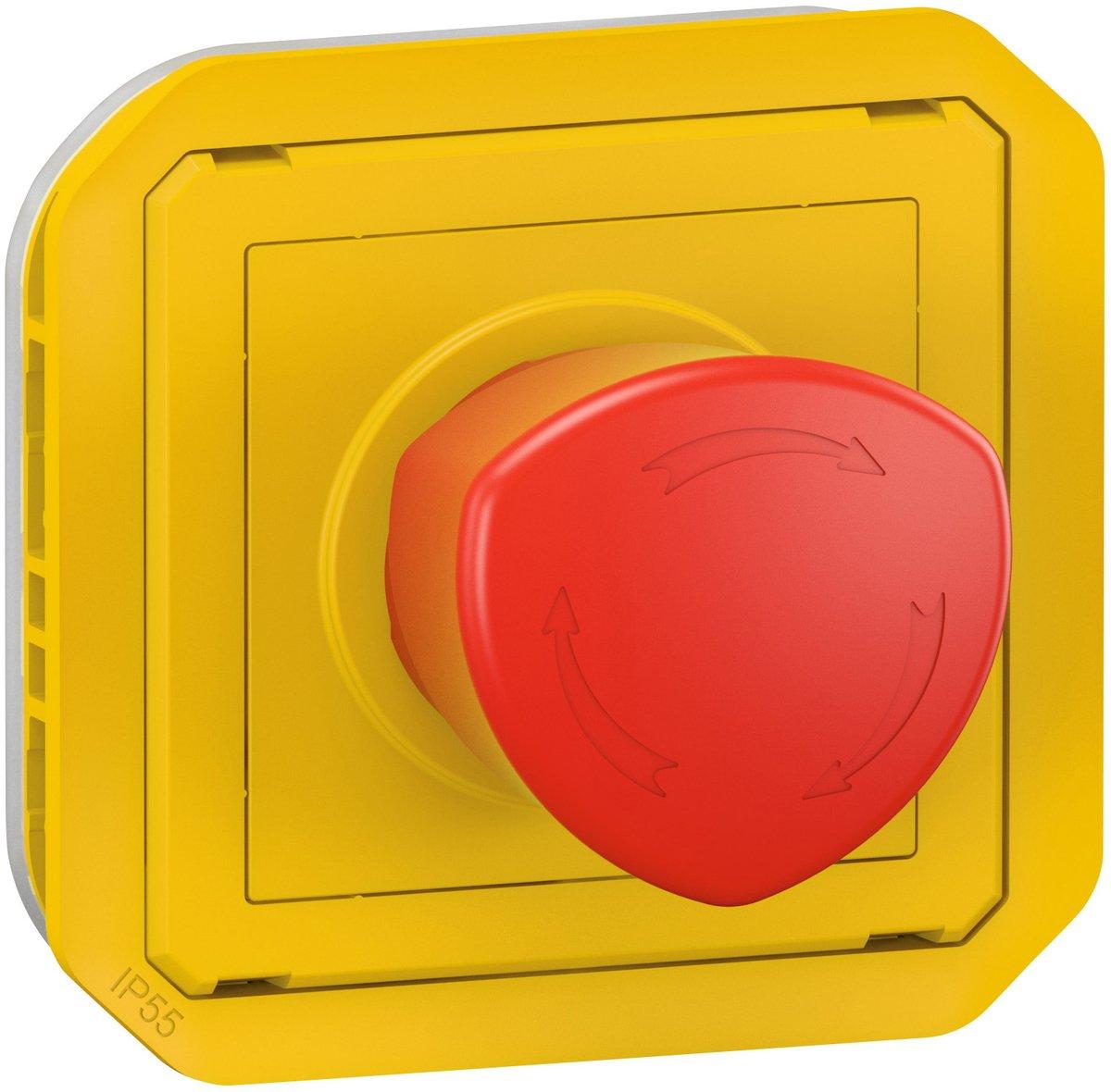 Plexo New Einsatz NOT-AUS Taster 3A 1/4 Drehung rastend Schließer + Öffner IP55