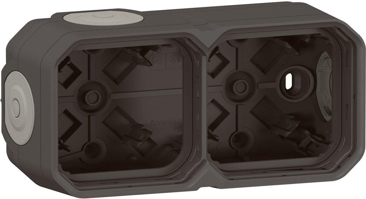 Plexo New 2-fach Gehäuse horizontal und vertikal Anthrazit