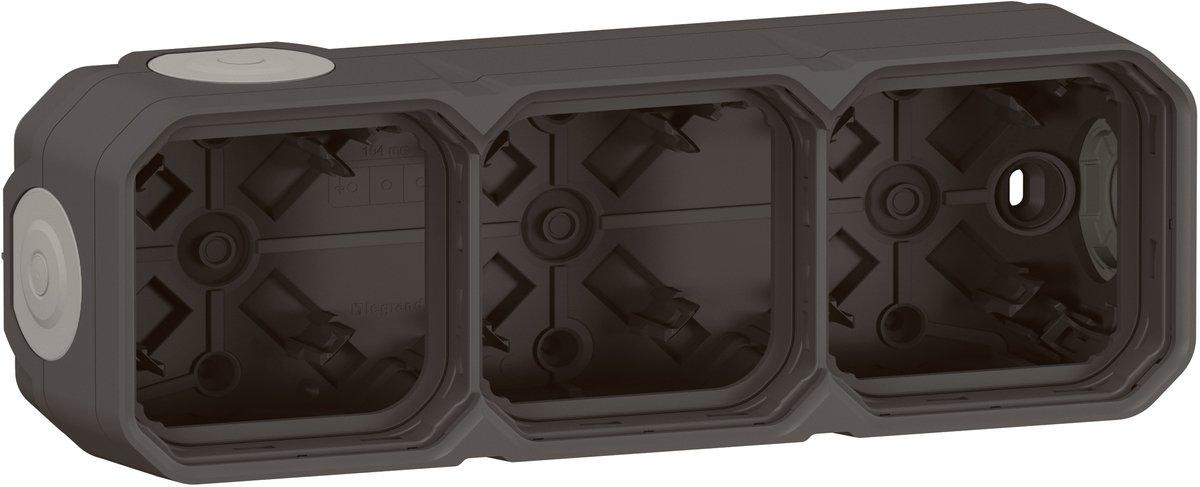 Plexo New 3-fach Gehäuse horizontal und vertikal Anthrazit