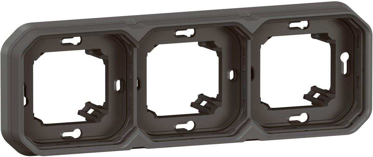 Plexo New Feuchtraum-Unterputz 3-fach Tragring horizontal und vertikal Anthrazit