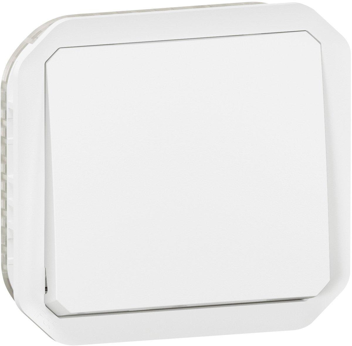 Plexo New Einsatz Taster Wechselkontakt 10 A Steckklemmen (SL) IP55 Ultraweiß