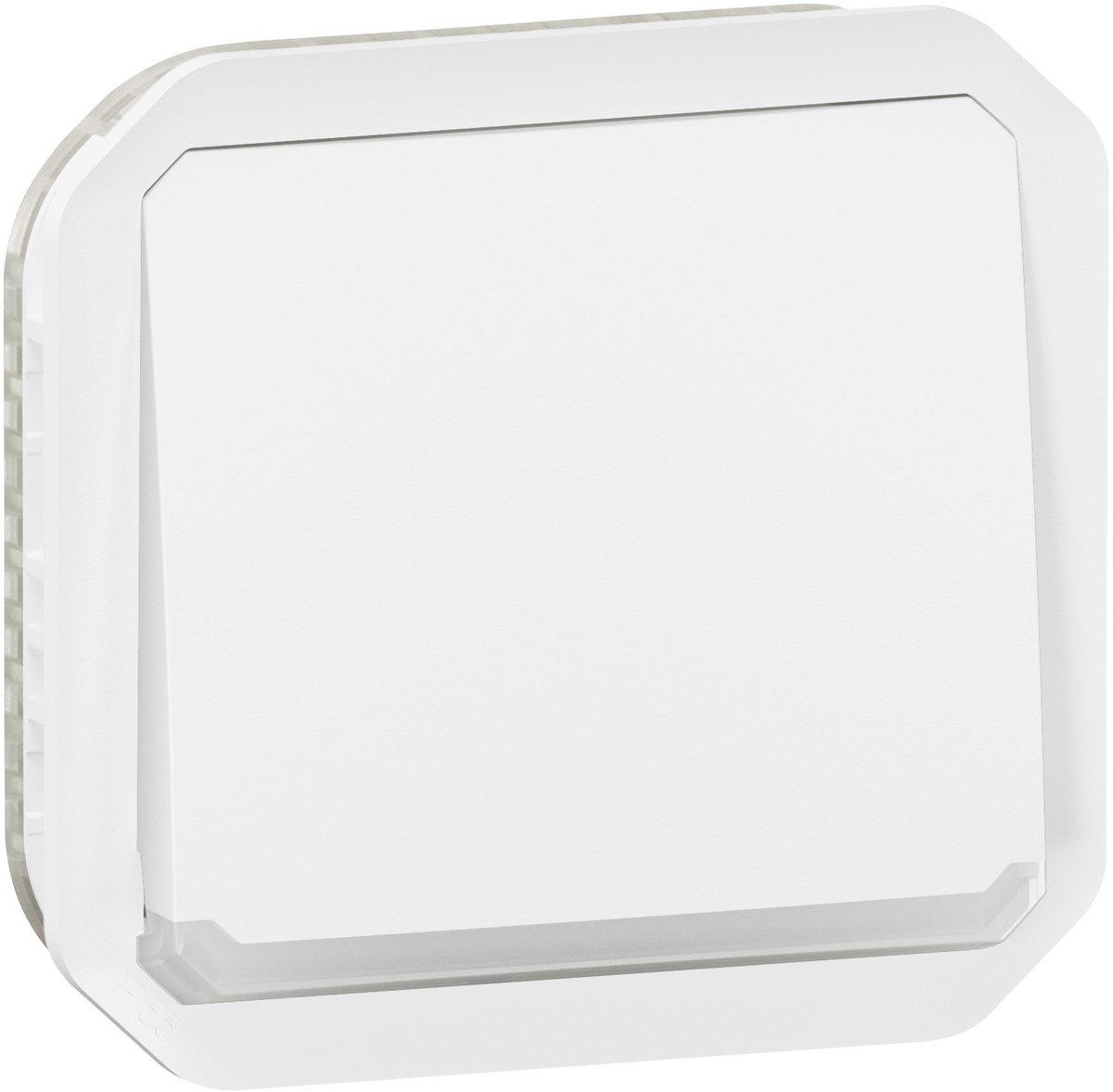 Plexo New Einsatz Taster beleuchtet 10 A Steckklemmen (SL) IP55 IK08 Ultraweiß