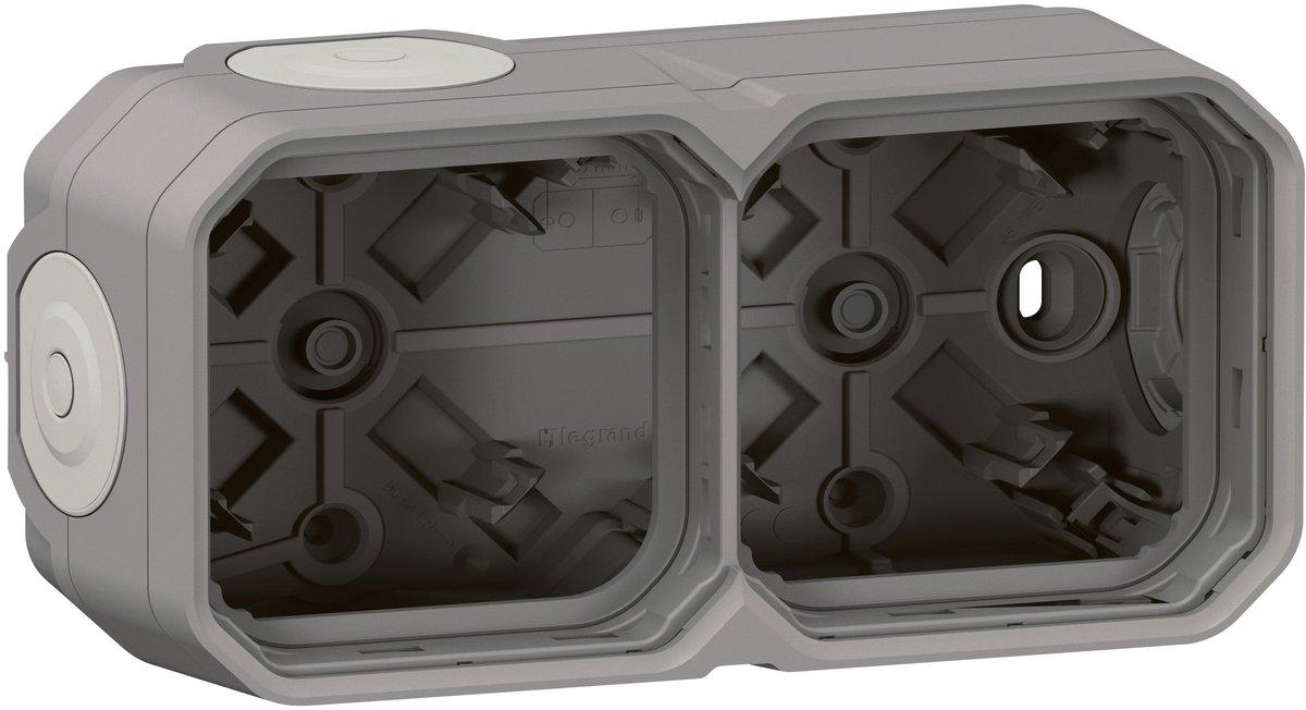 Plexo New 2-fach Gehäuse horizontal und vertikal Grau