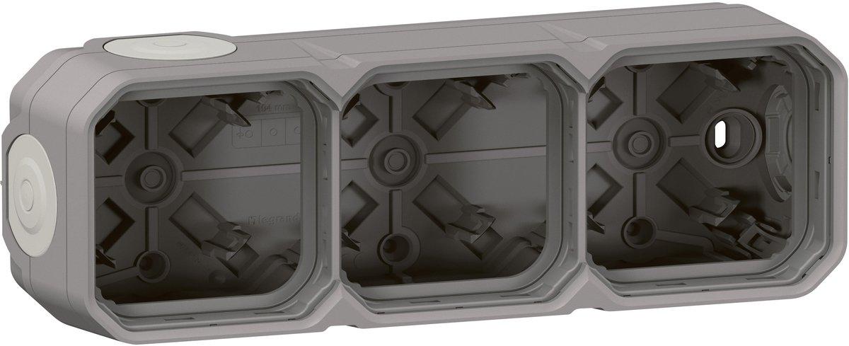 Plexo New 3-fach Gehäuse horizontal und vertikal Grau