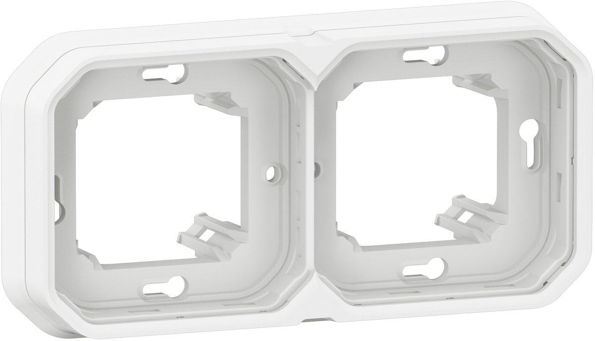Plexo New Feuchtraum-Unterputz 2-fach Tragring horizontal und vertikal Ultraweiß