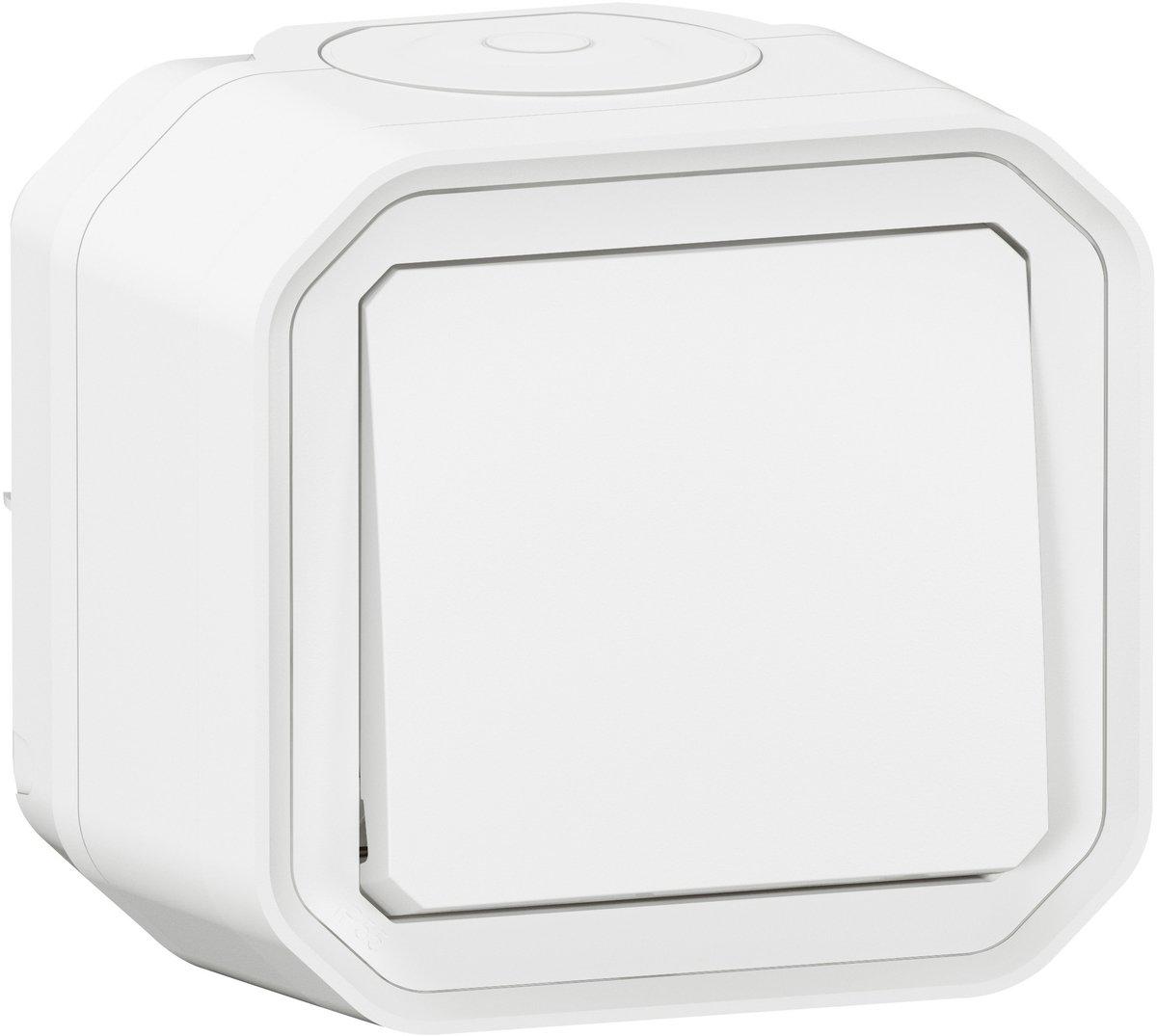 Plexo New Feuchtraum-Aufputz Taster 10 A Steckklemmen (SL) Ultraweiß