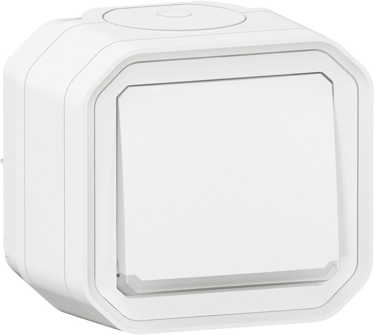 Plexo New Feuchtraum-AP Taster beleuchtet 10 A Steckklemmen (SL) Ultraweiß